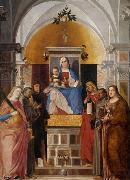 Marcello Fogolino, Madonna with child and saints.